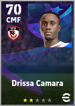 Drissa Camara eFootball 2026 player card — 70 OVR CMF