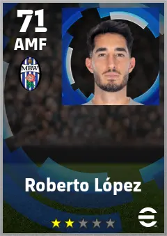Roberto Lopez eFootball 2026 player card — 71 OVR AMF