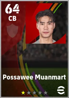 Possawee Muanmart eFootball 2026 player card — 64 OVR CB