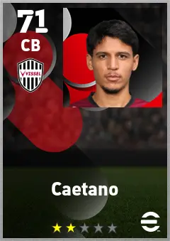 Caetano eFootball 2026 player card — 71 OVR CB