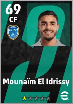 Mounaim El Idrissy eFootball 2026 player card — 69 OVR CF