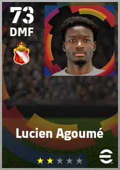 Lucien Agoume eFootball 2026 player card — 73 OVR DMF
