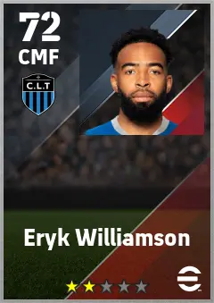 Eryk Williamson eFootball 2026 player card — 72 OVR CMF