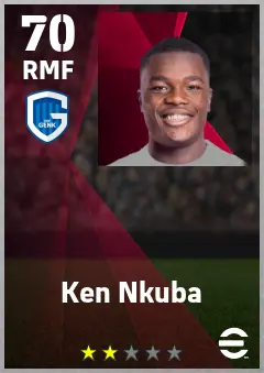 Ken Nkuba eFootball 2026 player card — 70 OVR RMF