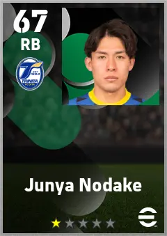 Junya Nodake eFootball 2026 player card — 67 OVR RB
