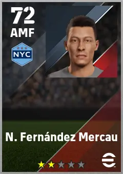 N. Fernandez Mercau eFootball 2026 player card — 72 OVR AMF
