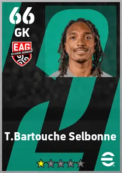 T.Bartouche Selbonne eFootball 2026 player card — 66 OVR GK