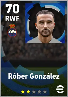 Rober Gonzalez eFootball 2026 player card — 70 OVR RWF