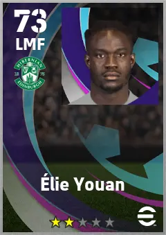 Elie Youan eFootball 2026 player card — 73 OVR LMF