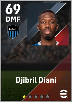 Djibril Diani eFootball 2026 player card — 69 OVR DMF