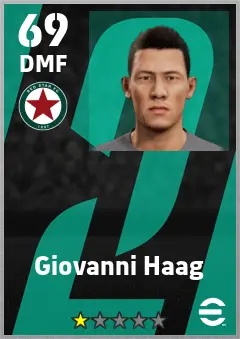 Giovanni Haag eFootball 2026 player card — 69 OVR DMF
