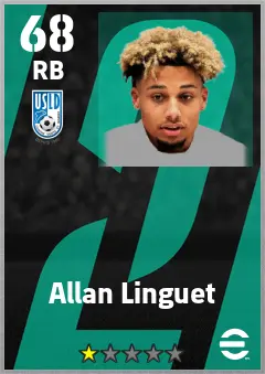 Allan Linguet eFootball 2026 player card — 68 OVR RB