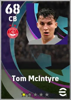 Tom McIntyre eFootball 2026 player card — 68 OVR CB