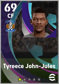 Tyreece John-Jules eFootball 2026 player card — 69 OVR CF