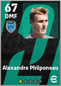 Alexandre Phliponeau eFootball 2026 player card — 67 OVR DMF