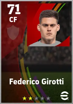 Federico Girotti eFootball 2026 player card — 71 OVR CF