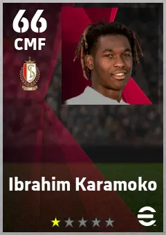 Ibrahim Karamoko eFootball 2026 player card — 66 OVR CMF