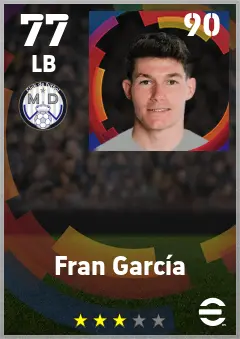Fran Garcia eFootball 2026 player card — 77 OVR LB