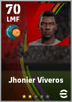 Jhonier Viveros eFootball 2026 player card — 70 OVR LMF
