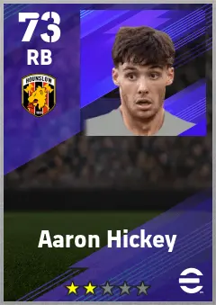 Aaron Hickey eFootball 2026 player card — 73 OVR RB