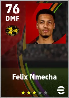 Felix Nmecha eFootball 2026 player card — 76 OVR DMF