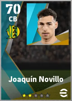 Joaquin Novillo eFootball 2026 player card — 70 OVR CB
