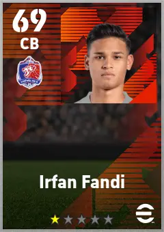 Irfan Fandi eFootball 2026 player card — 69 OVR CB