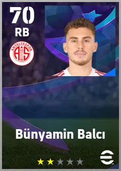 Bunyamin Balci eFootball 2026 player card — 70 OVR RB