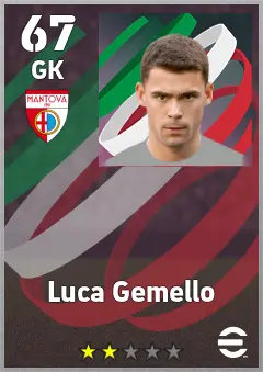 Luca Gemello eFootball 2026 player card, 67 OVR GK
