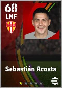 Sebastian Acosta eFootball 2026 player card — 68 OVR LMF