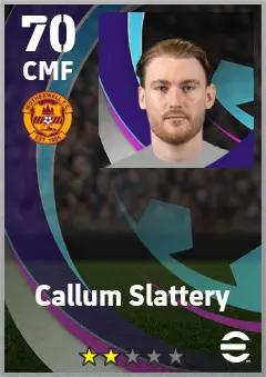 Callum Slattery eFootball 2026 player card — 70 OVR CMF