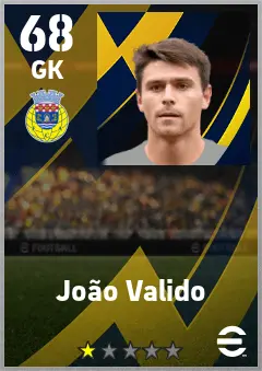 Joao Valido eFootball 2026 player card — 68 OVR GK