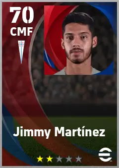 Jimmy Martinez eFootball 2026 player card — 70 OVR CMF