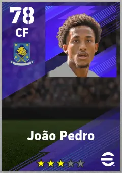 Joao Pedro eFootball 2026 player card — 78 OVR CF
