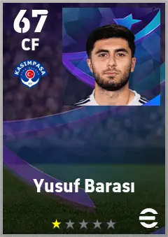 Yusuf Barasi eFootball 2026 player card — 67 OVR CF