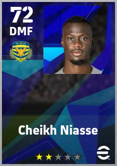Cheikh Niasse eFootball 2026 player card — 72 OVR DMF
