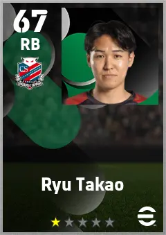 Ryu Takao eFootball 2026 player card — 67 OVR RB