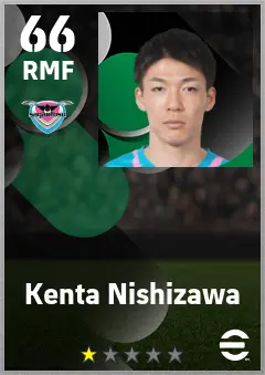 Kenta Nishizawa eFootball 2026 player card — 66 OVR RMF