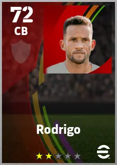 Rodrigo eFootball 2026 player card — 72 OVR CB