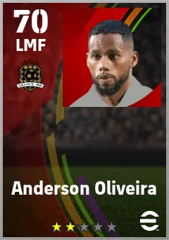 Anderson Oliveira eFootball 2026 player card — 70 OVR LMF