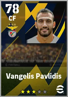 Vangelis Pavlidis eFootball 2026 player card — 78 OVR CF
