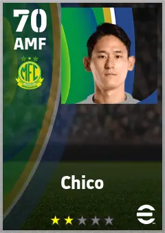 Chico eFootball 2026 player card — 70 OVR AMF