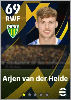 Arjen van der Heide eFootball 2026 player card — 69 OVR RWF