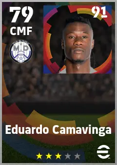 Eduardo Camavinga eFootball 2026 player card — 79 OVR CMF
