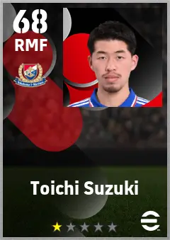 Toichi Suzuki eFootball 2026 player card — 68 OVR RMF