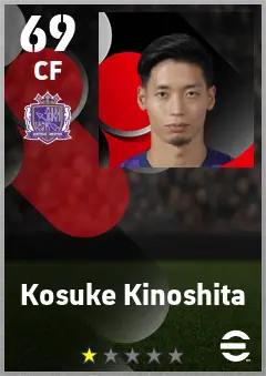 Kosuke Kinoshita eFootball 2026 player card — 69 OVR CF