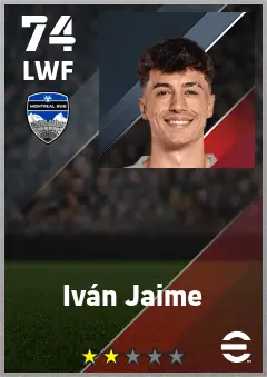 Ivan Jaime eFootball 2026 player card — 74 OVR LWF