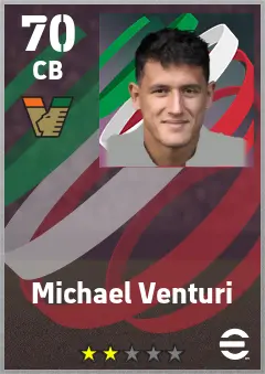 Michael Venturi eFootball 2026 player card — 70 OVR CB