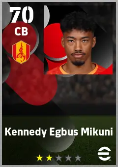 Kennedy Egbus Mikuni eFootball 2026 player card — 70 OVR CB