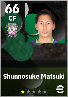 Shunnosuke Matsuki eFootball 2026 player card — 66 OVR CF
